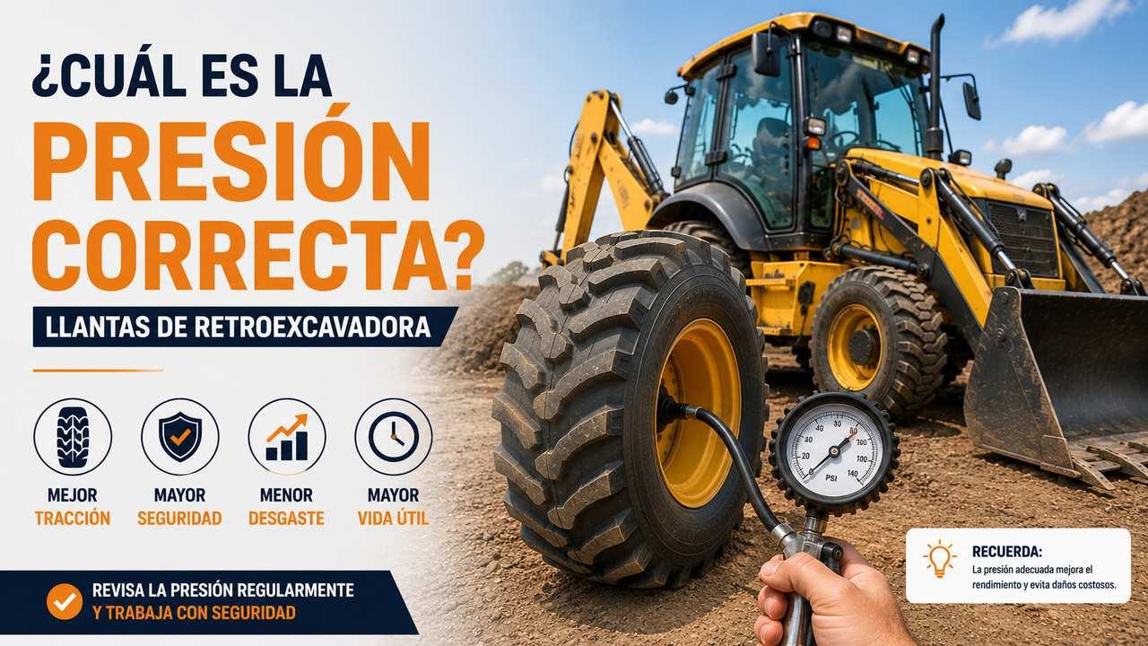 Cual es la presion correcta para las llantas de una retroexcavadora