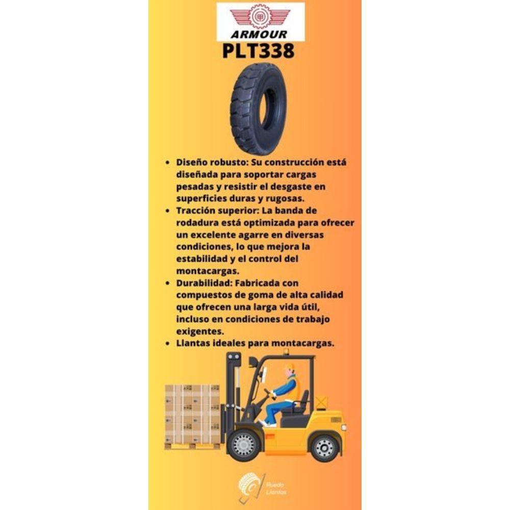 Especificaciones técnicas de LLANTA ARMOUR PLT338 SET NEUMÁTICA 900-20 PARA MONTACARGAS Y MAQUINARIA INDUSTRIAL Ruedallantas Ecuador