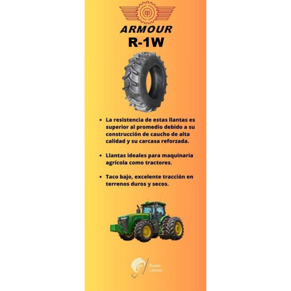 Especificaciones técnicas de LLANTA ARMOUR R-1W 20.8R38 PARA TRACTORES Y MAQUINARIA AGRÍCOLA Ruedallantas Ecuador