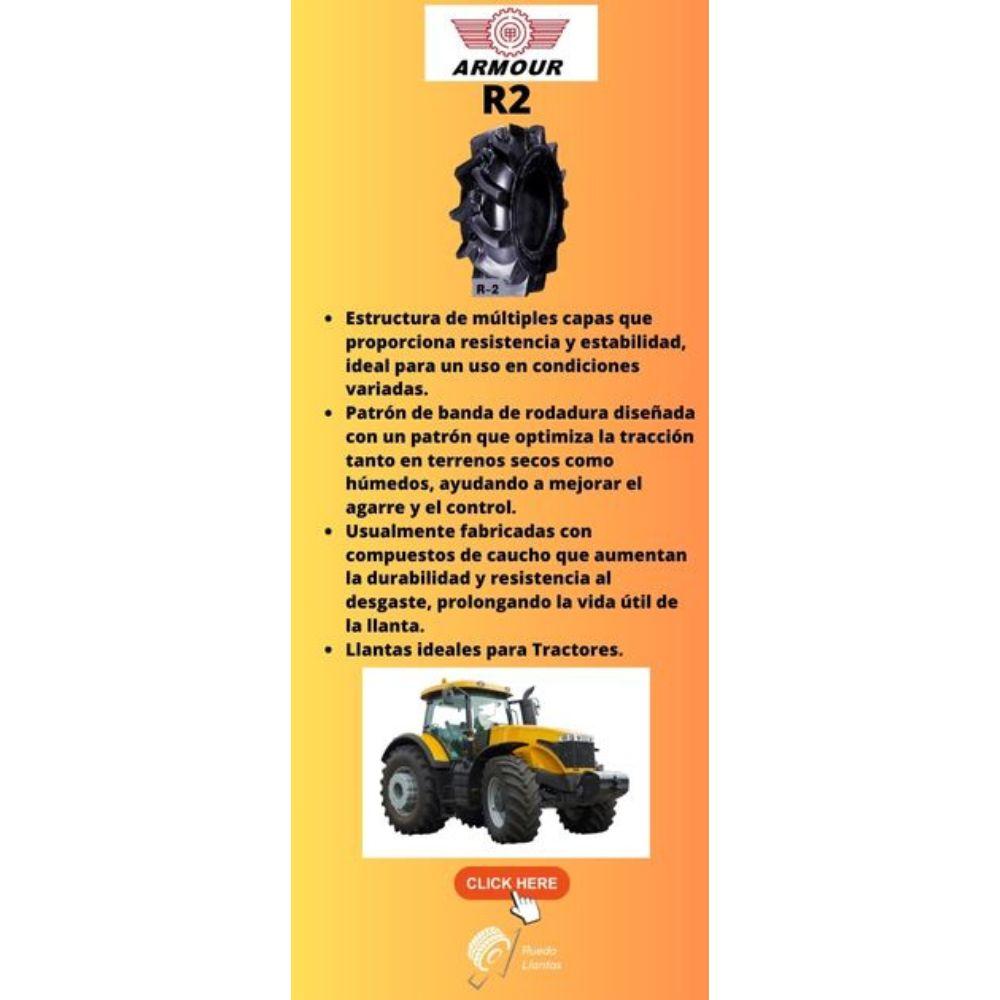 Especificaciones técnicas de LLANTA ARMOUR R-2 23.1-26 PARA TRACTORES Y MAQUINARIA AGRÍCOLA Ruedallantas Ecuador
