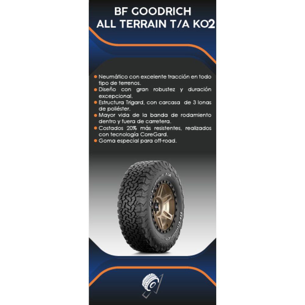 Especificaciones técnicas de LLANTA BFGOODRICH ALL TERRAIN TA KO2 235/85R16 PARA CAMIONETAS TODO TERRENO Ruedallantas Ecuador