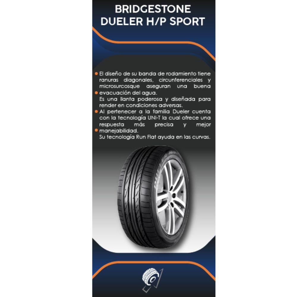 Especificaciones técnicas de LLANTA BRIDGESTONE DUELER HP SPORT 225/55R18 PARA SUVS Ruedallantas Ecuador