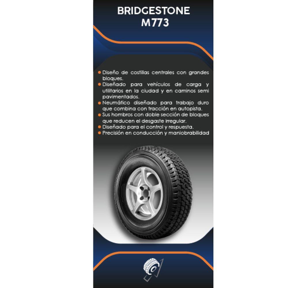 Especificaciones técnicas de LLANTA BRIDGESTONE M773 215/75R14 PARA CAMIONETAS TODO TERRENO Ruedallantas Ecuador