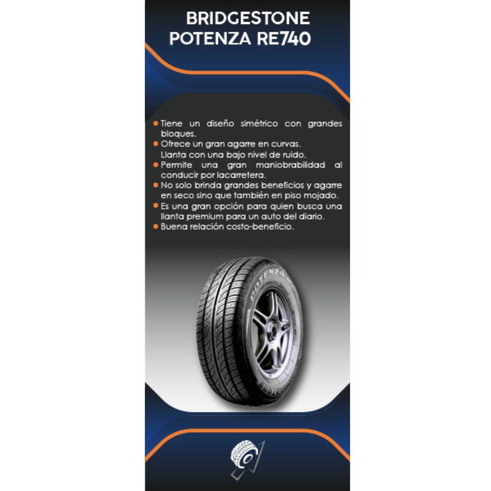 Especificaciones técnicas de LLANTA BRIDGESTONE POTENZA RE740 185/70R14 PARA AUTOMÓVILES Ruedallantas Ecuador