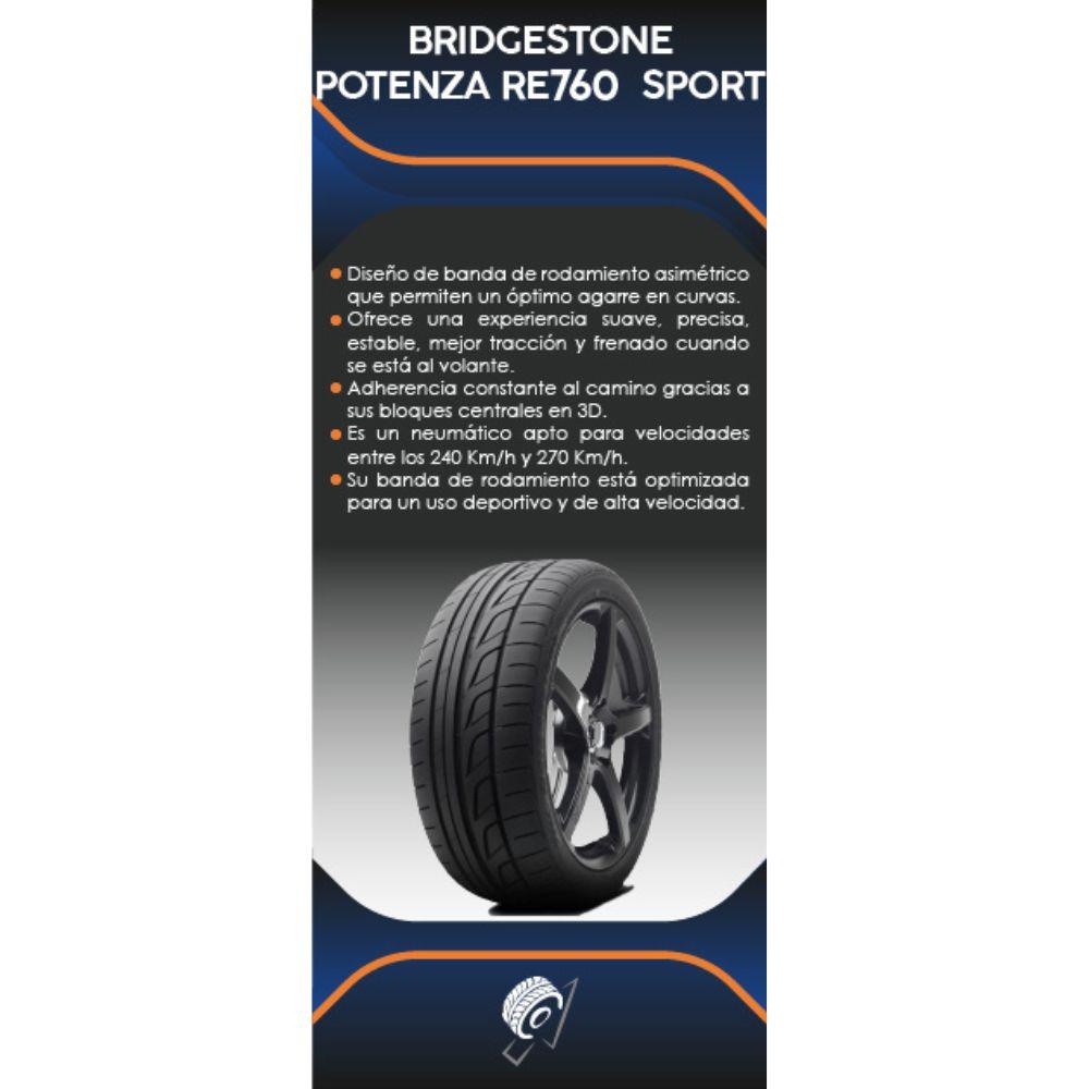 Especificaciones técnicas de LLANTA BRIDGESTONE POTENZA RE760 SPORT 195/60R15 PARA AUTOMÓVILES Ruedallantas Ecuador