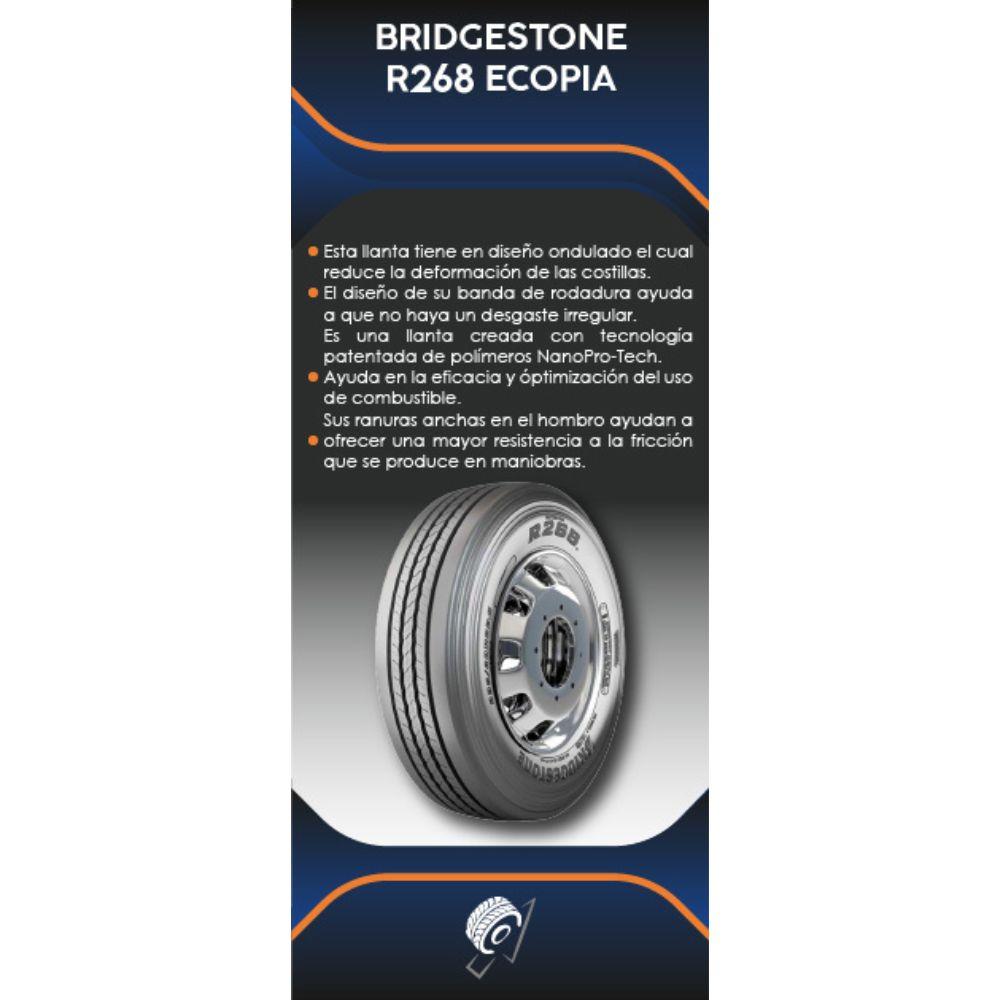 Especificaciones técnicas de LLANTA BRIDGESTONE R268 16PR 275/70R22.5 PARA CAMIONES Ruedallantas Ecuador