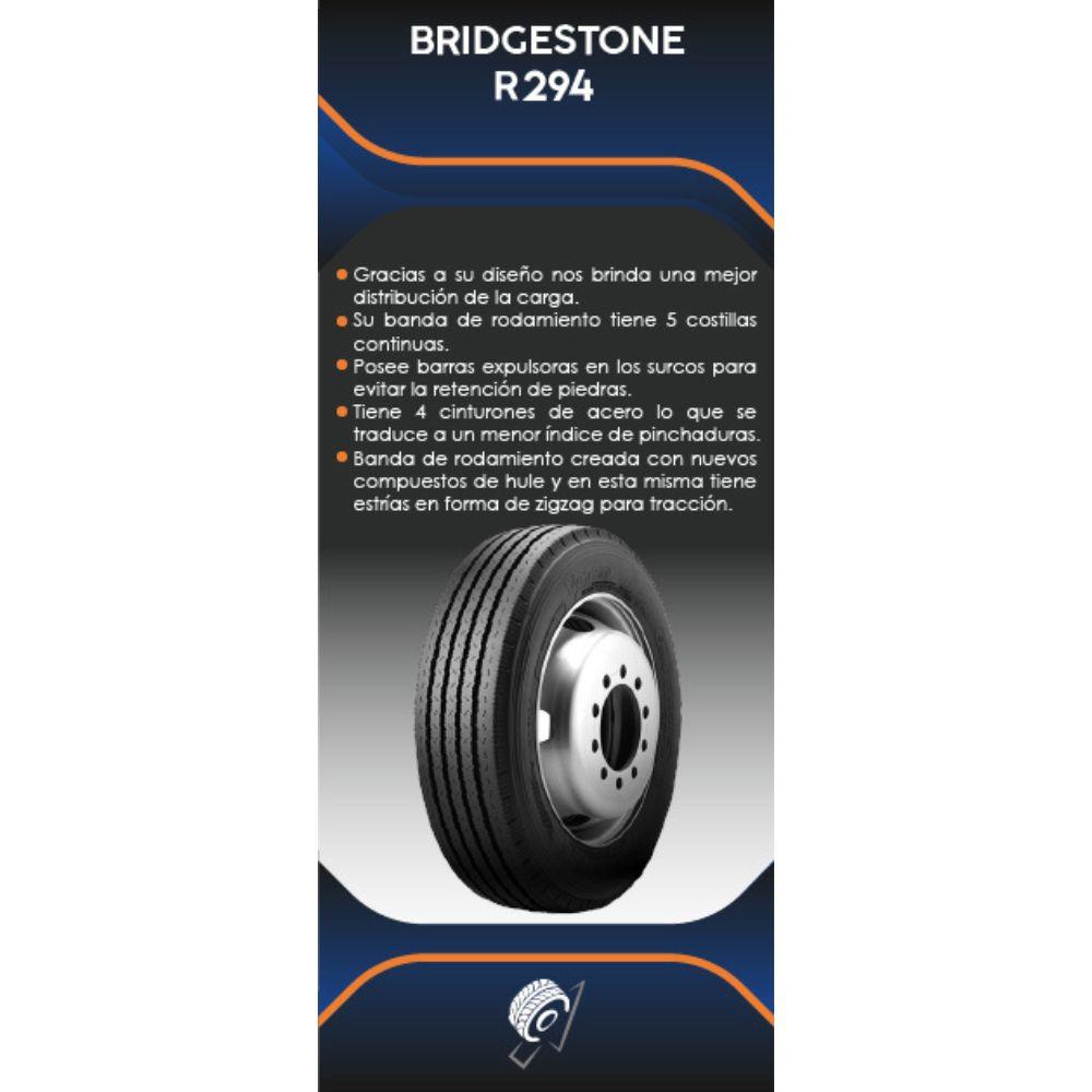 Especificaciones técnicas de LLANTA BRIDGESTONE R294 16PR 9.50R17.5 PARA CAMIONES Ruedallantas Ecuador