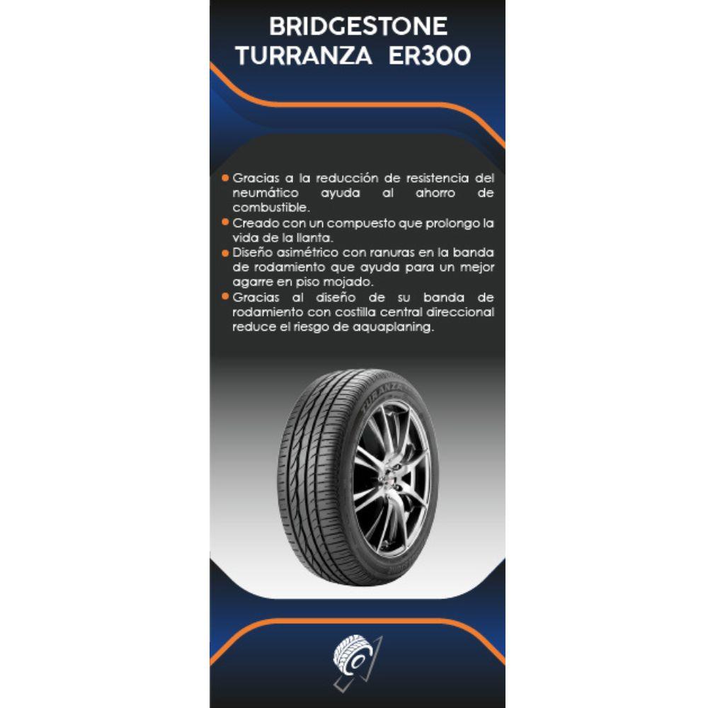 Especificaciones técnicas de LLANTA BRIDGESTONE TURANZA ER300 215/55R17 PARA AUTOMÓVILES Ruedallantas Ecuador