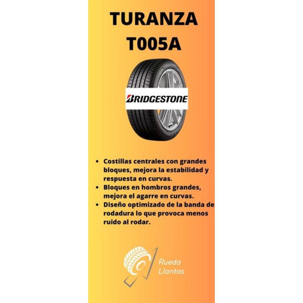 Especificaciones técnicas de LLANTA BRIDGESTONE TURANZA T005A 215/55R18 PARA AUTOMÓVILES Ruedallantas Ecuador