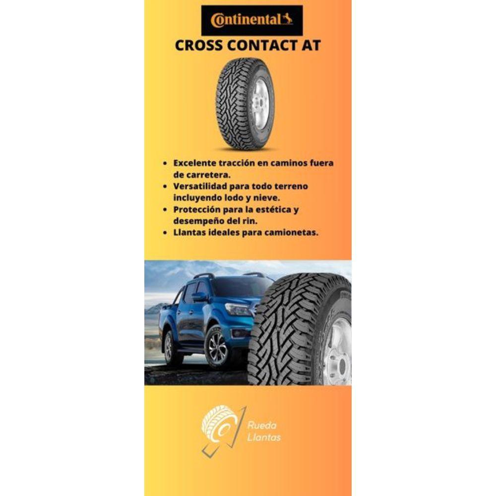 Especificaciones técnicas de LLANTA CONTINENTAL CONTICROSSCONTACT AT 205/60R15 PARA CAMIONETAS Ruedallantas Ecuador