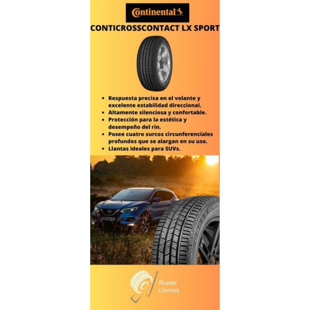 Especificaciones técnicas de LLANTA CONTINENTAL CONTICROSSCONTACT LX SPORT 215/70R16 PARA SUVS Ruedallantas Ecuador