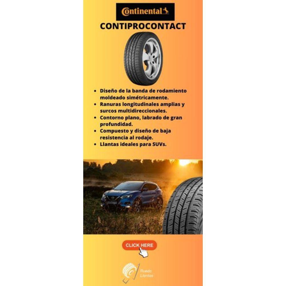Especificaciones técnicas de LLANTA CONTINENTAL CONTIPROCONTACT 205/65R16 PARA SUVS Ruedallantas Ecuador