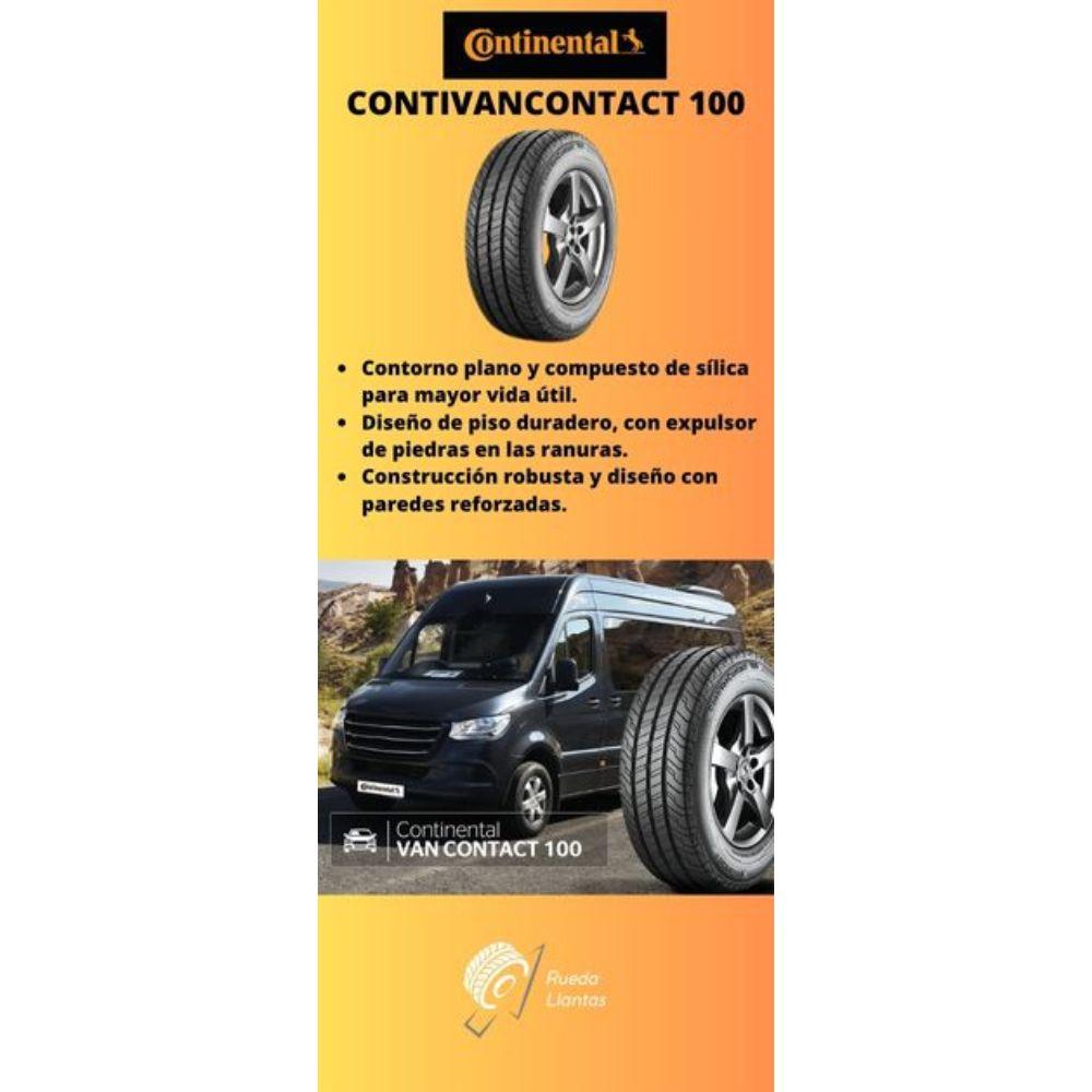 Especificaciones técnicas de LLANTA CONTINENTAL CONTIVANCONTACT 100 175/65R14C PARA FURGONETAS DE CARGA Y DE PASAJEROS Ruedallantas Ecuador