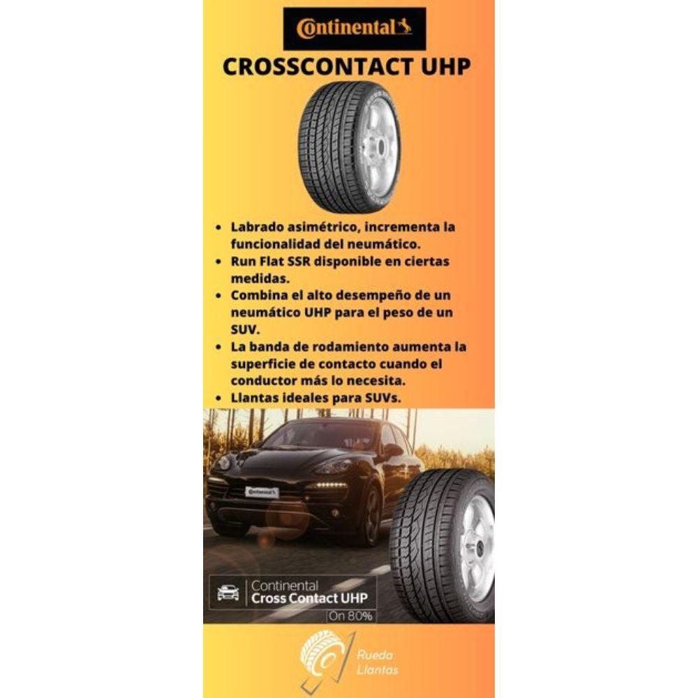 Especificaciones técnicas de LLANTA CONTINENTAL CROSSCONTACT UHP 255/50R19 SSR PARA SUV Ruedallantas Ecuador
