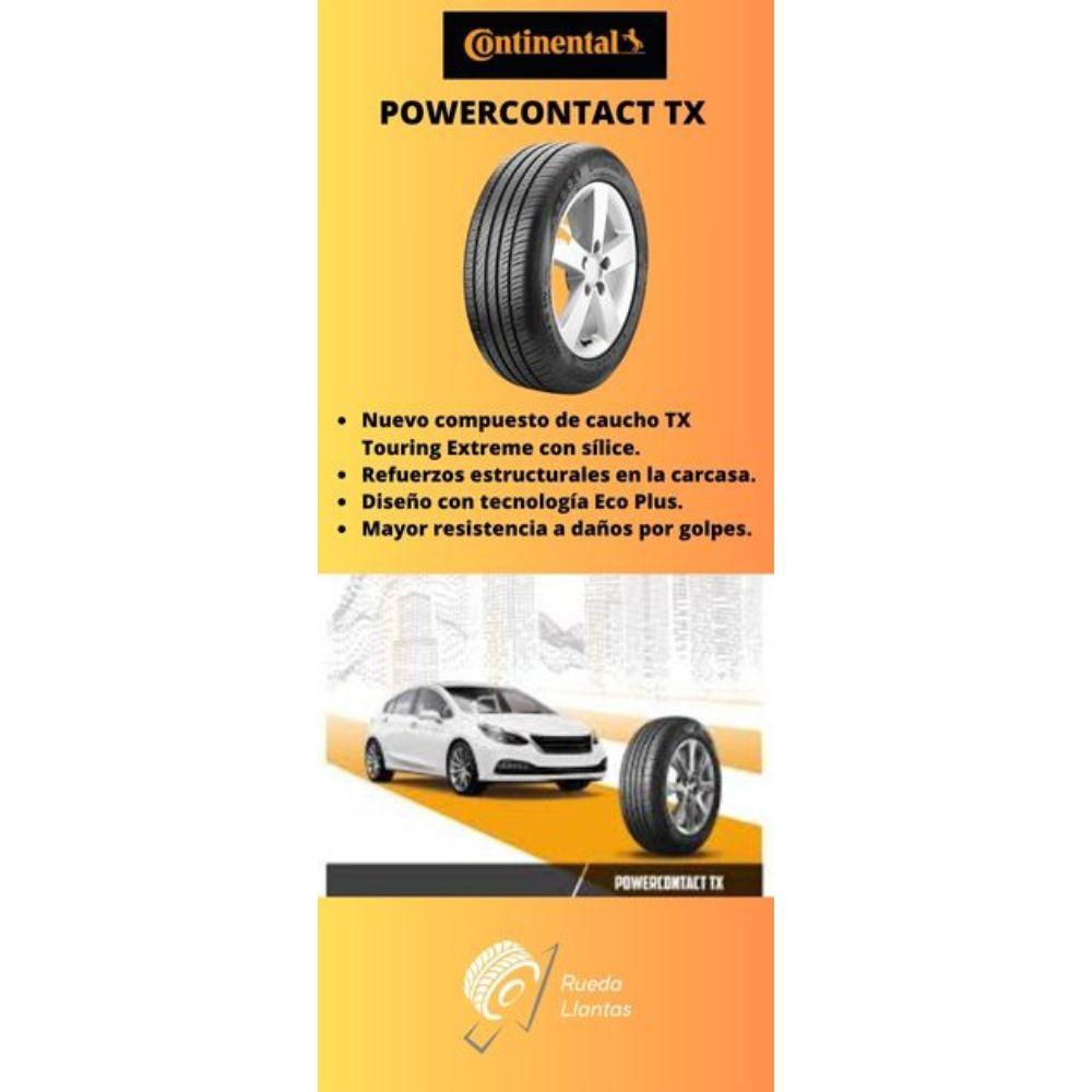 Especificaciones técnicas de LLANTA CONTINENTAL POWERCONTACT TX 195/55R15 PARA AUTOMÓVILES Ruedallantas Ecuador