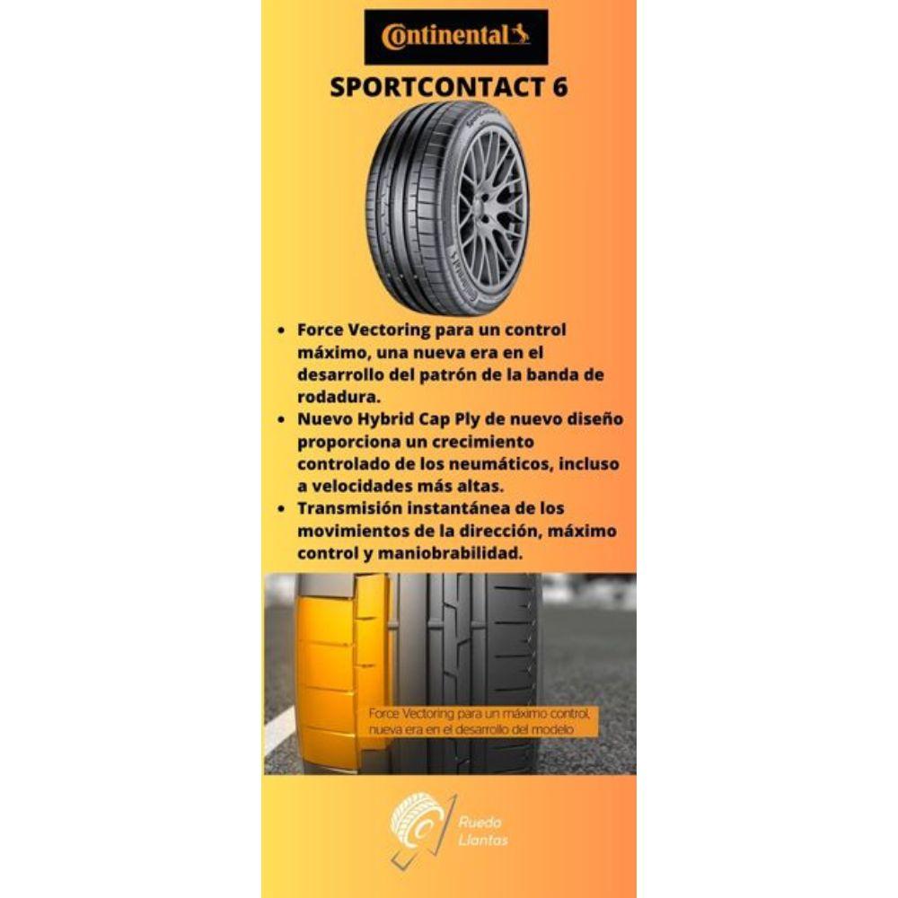 Especificaciones técnicas de LLANTA CONTINENTAL SPORTCONTACT 6 295/40ZR20 PARA SUVS Ruedallantas Ecuador