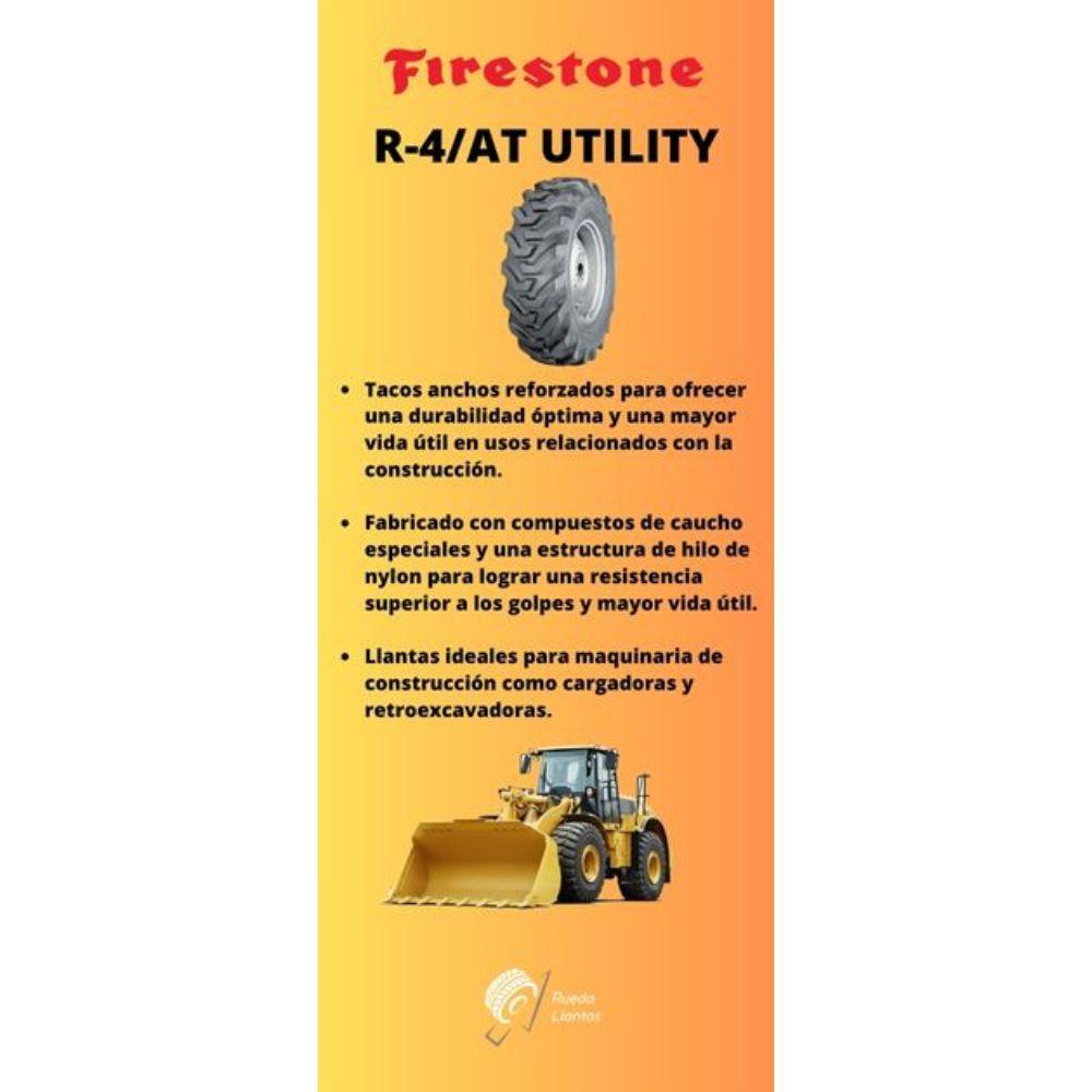 Especificaciones técnicas de LLANTA FIRESTONE ALL TERRAIN UTILITY R-4 21L24 PARA RETROEXCAVADORAS Ruedallantas Ecuador