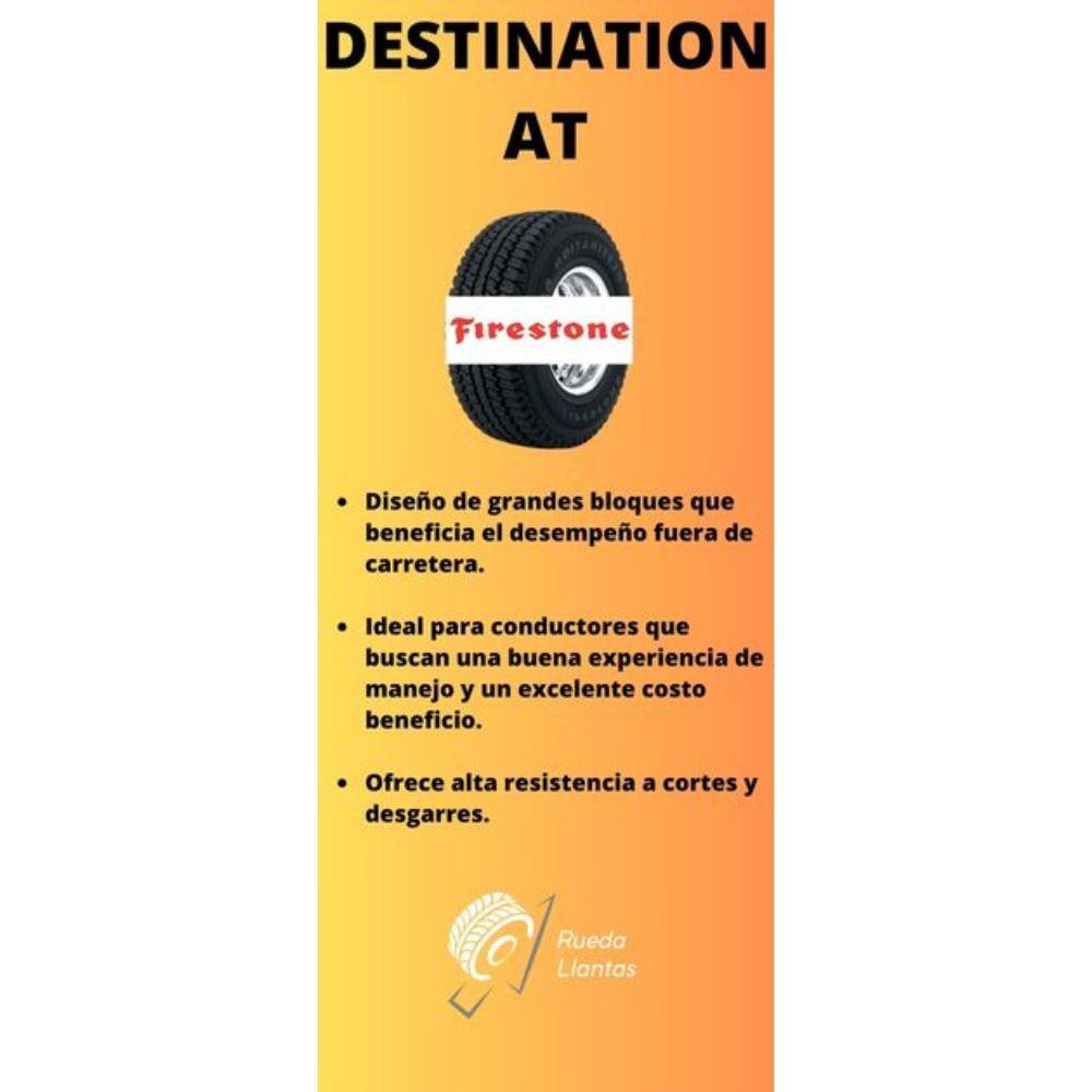 Especificaciones técnicas de LLANTA FIRESTONE DESTINATION AT 225/70R15 PARA CAMIONETAS TODO TERRENO Ruedallantas Ecuador