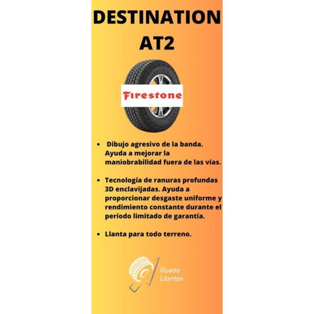 Especificaciones técnicas de LLANTA FIRESTONE DESTINATION AT2 235/65R17 PARA CAMIONETAS TODO TERRENO Ruedallantas Ecuador