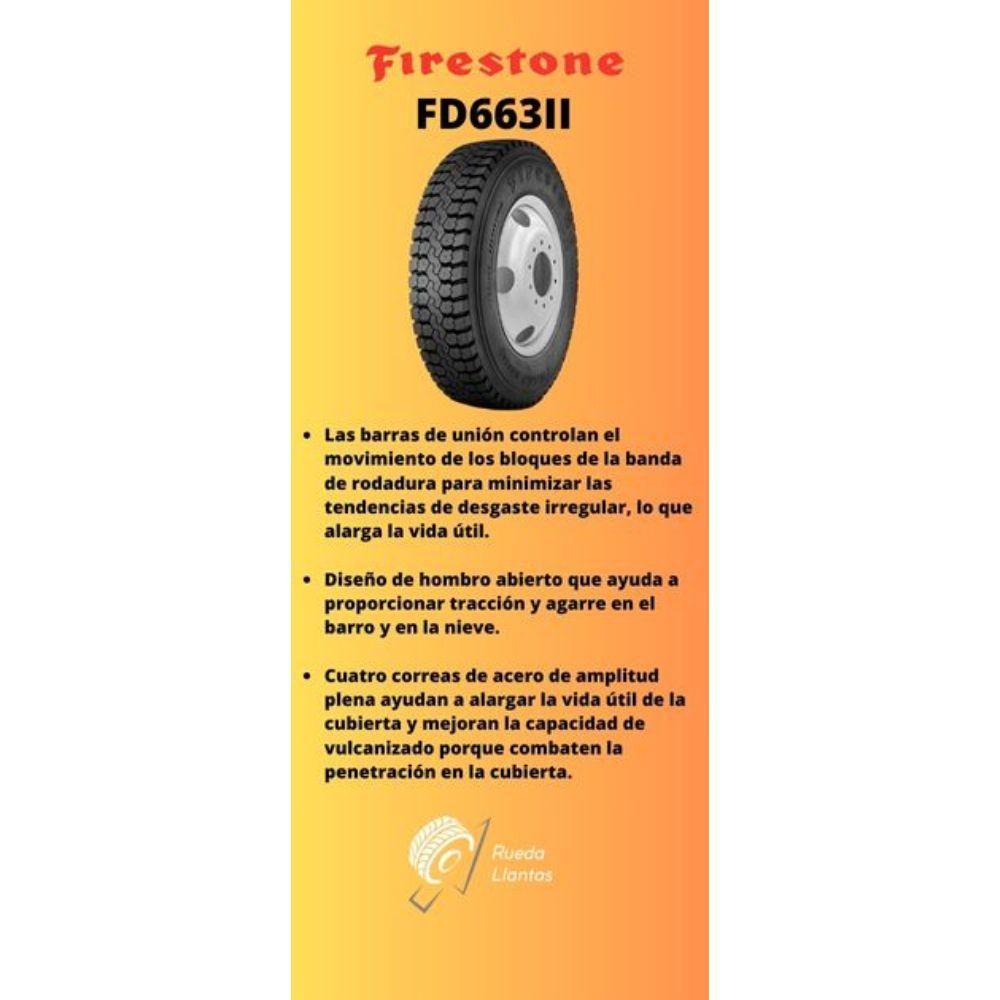 Especificaciones técnicas de LLANTA FIRESTONE FD663II 295/80R22.5 16PR PARA TRAILERS Ruedallantas Ecuador