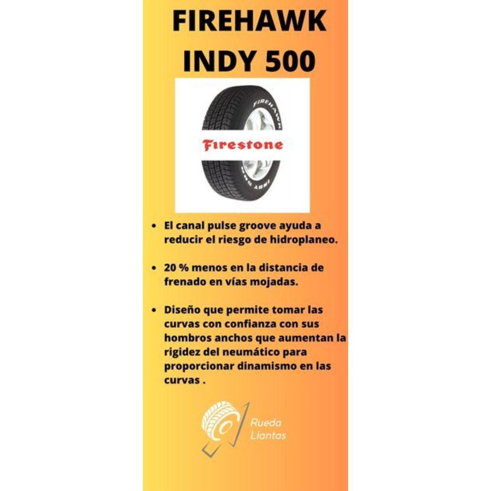 Especificaciones técnicas de LLANTA FIRESTONE FIREHAWK INDY 500 255/60R15 PARA CAMIONETAS Ruedallantas Ecuador