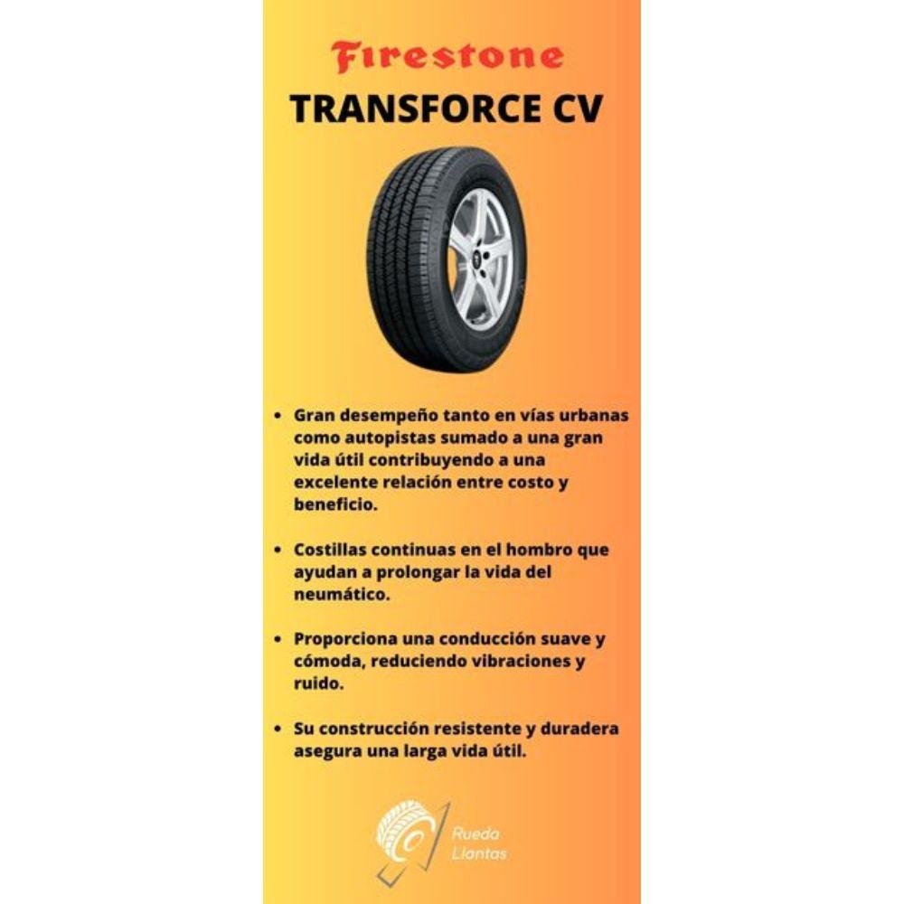 Especificaciones técnicas de LLANTA FIRESTONE TRANSFORCE CV 235/65R16 PARA SUVS Ruedallantas Ecuador