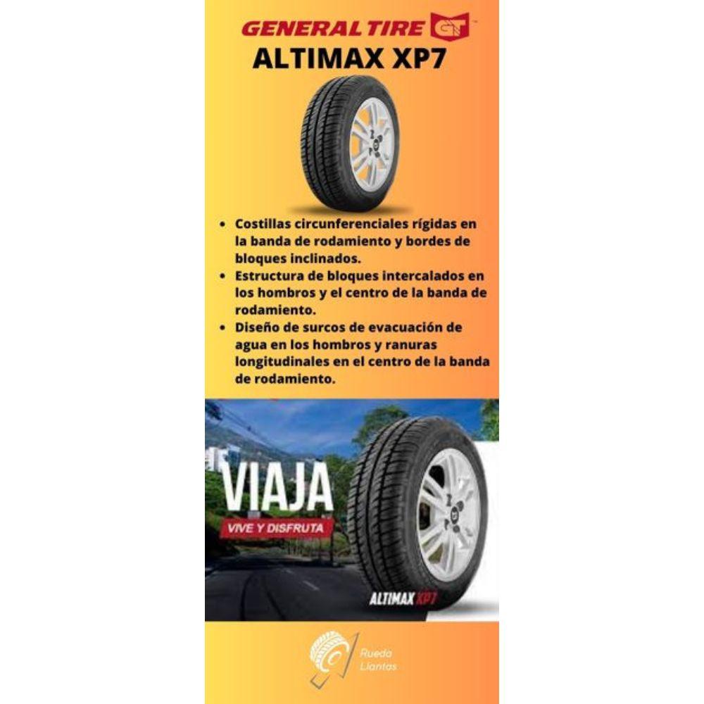 Especificaciones técnicas de LLANTA GENERAL TIRE ALTIMAX XP7 185/70R13 PARA AUTOMÓVILES Ruedallantas Ecuador