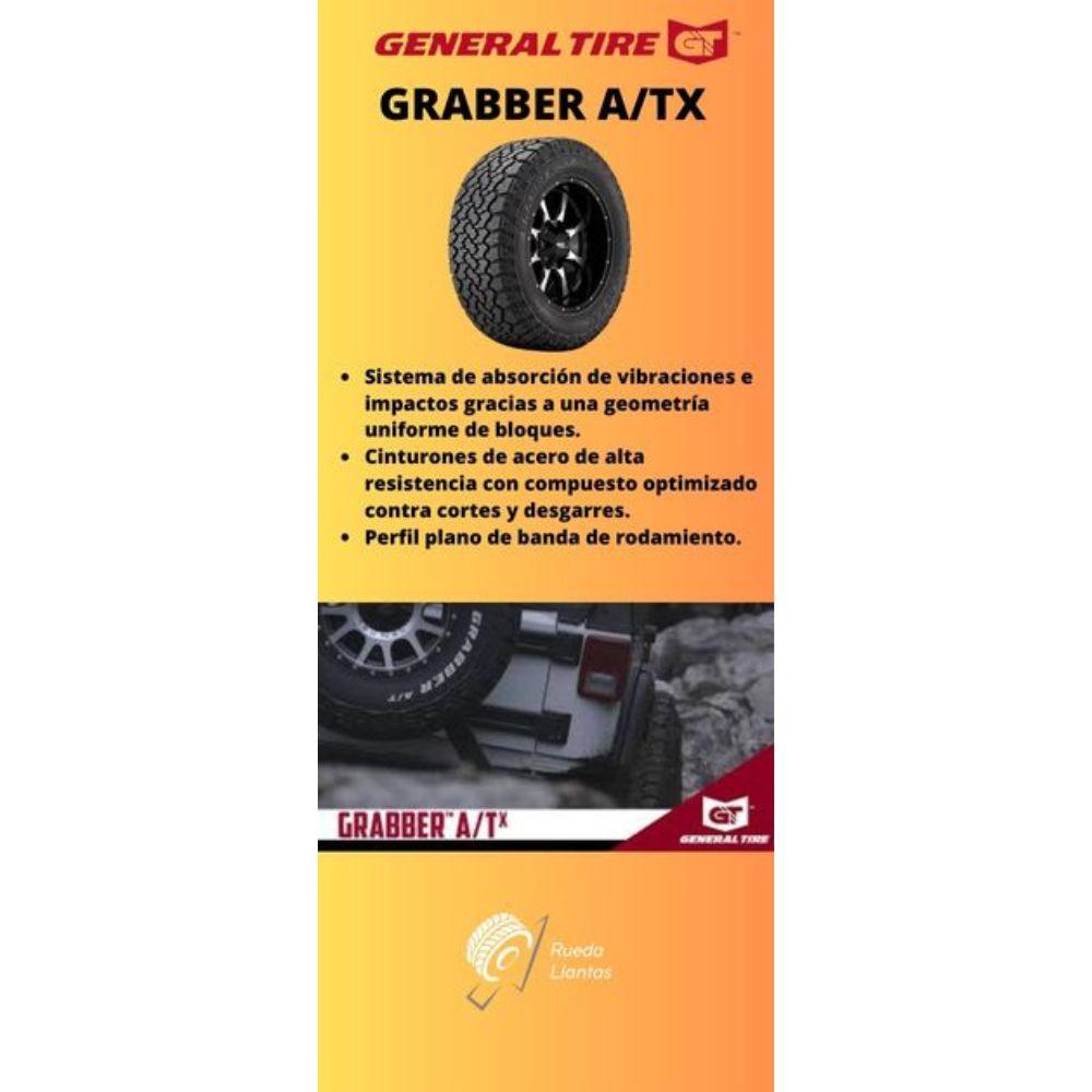Especificaciones técnicas de LLANTA GENERAL TIRE GRABBER A/TX LT235/75R15 PARA CAMIONETAS TODO TERRENO Ruedallantas Ecuador
