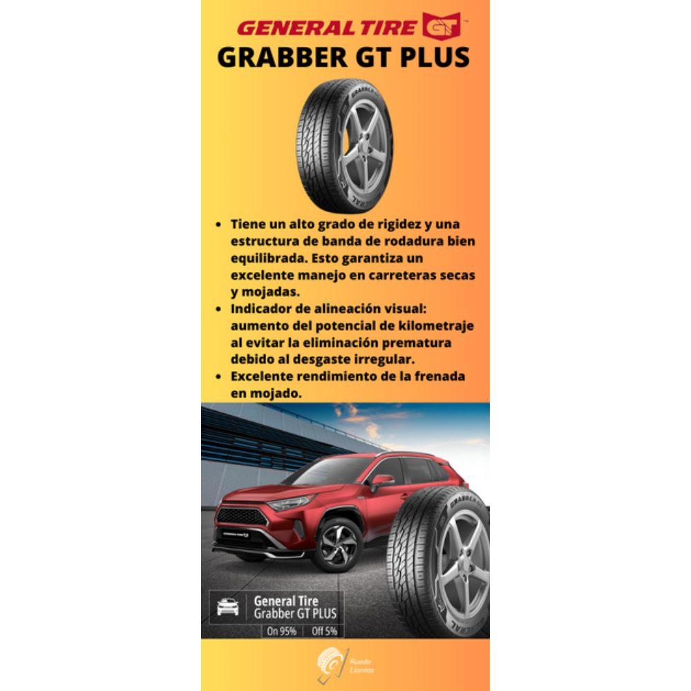 Especificaciones técnicas de LLANTA GENERAL TIRE GRABBER GT PLUS 225/60R18 PARA SUVS Y CAMIONETAS Ruedallantas Ecuador