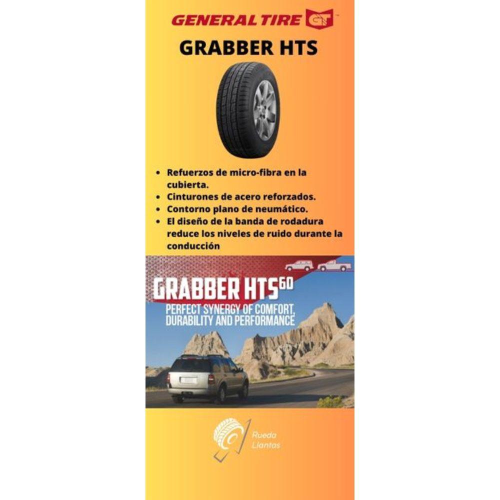 Especificaciones técnicas de LLANTA GENERAL TIRE GRABBER HTS60 265/65R18 PARA CAMIONETAS Y SUVS Ruedallantas Ecuador