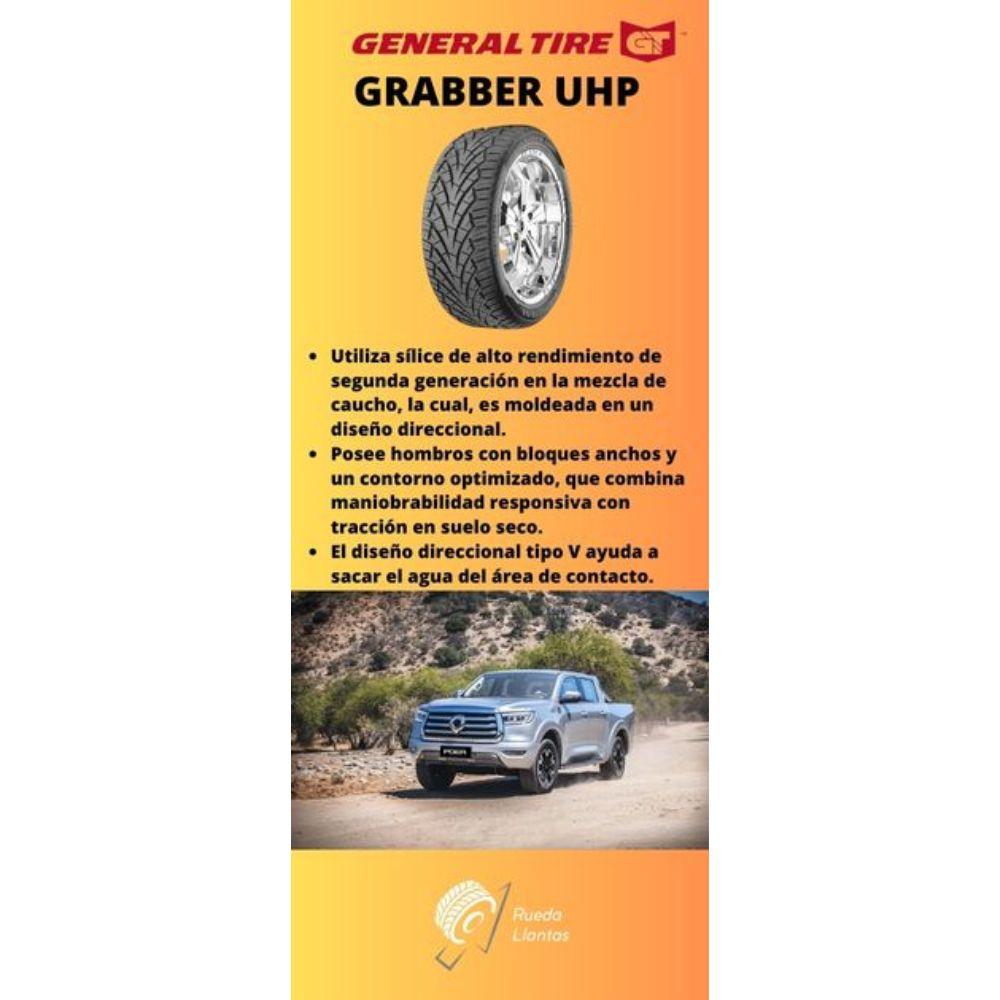 Especificaciones técnicas de LLANTA GENERAL TIRE GRABBER UHP 255/55R18 Ruedallantas Ecuador