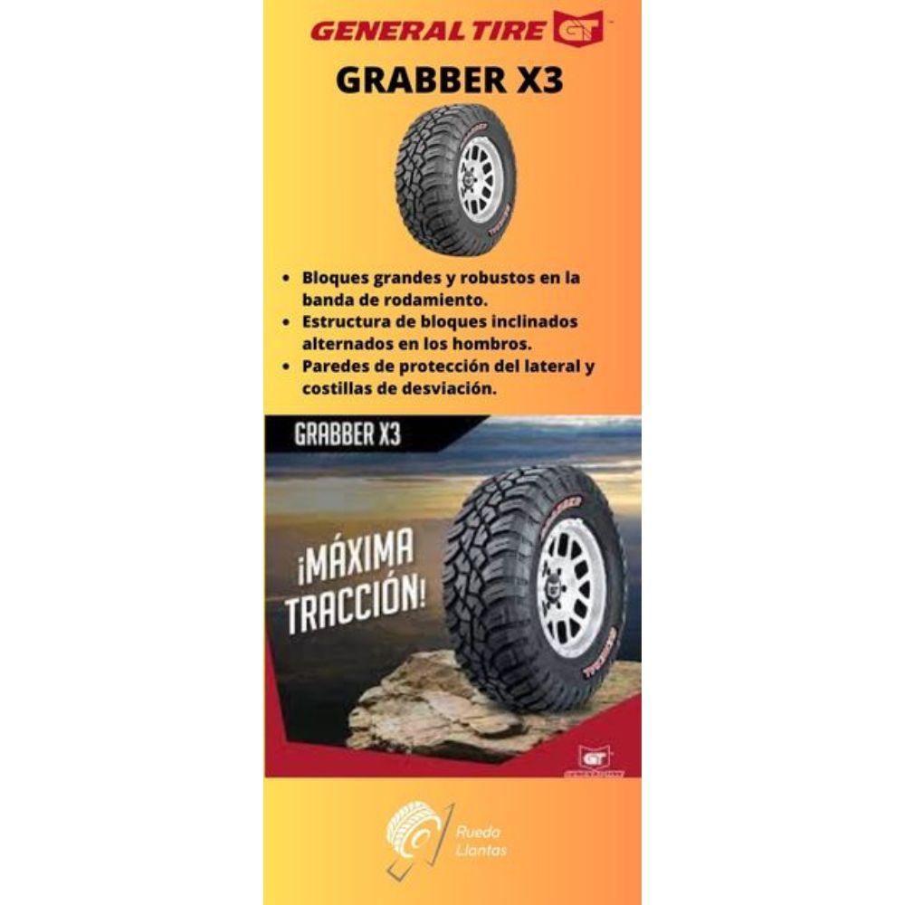 Especificaciones técnicas de LLANTA GENERAL TIRE GRABBER X3 LT305/55R20 SRL PARA CAMIONETAS TODO TERRENO Ruedallantas Ecuador