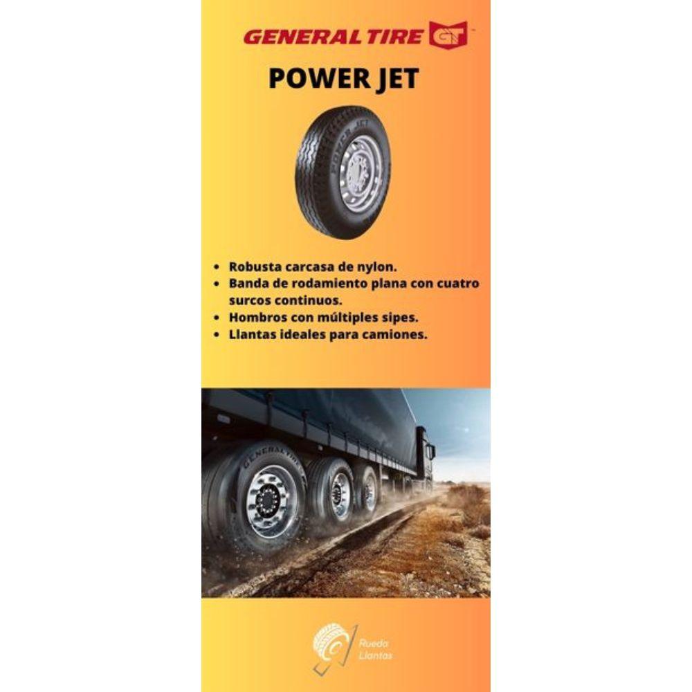 Especificaciones técnicas de LLANTA GENERAL TIRE POWER JET 7.00-15LT 10PR Ruedallantas Ecuador