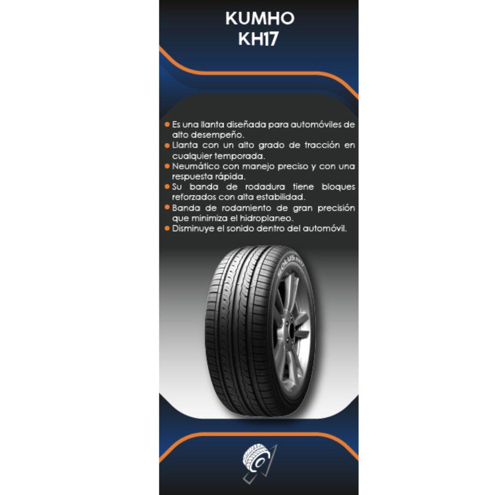 Especificaciones técnicas de LLANTA KUMHO TYRES KH17 165/65R13 PARA AUTOMÓVILES Ruedallantas Ecuador