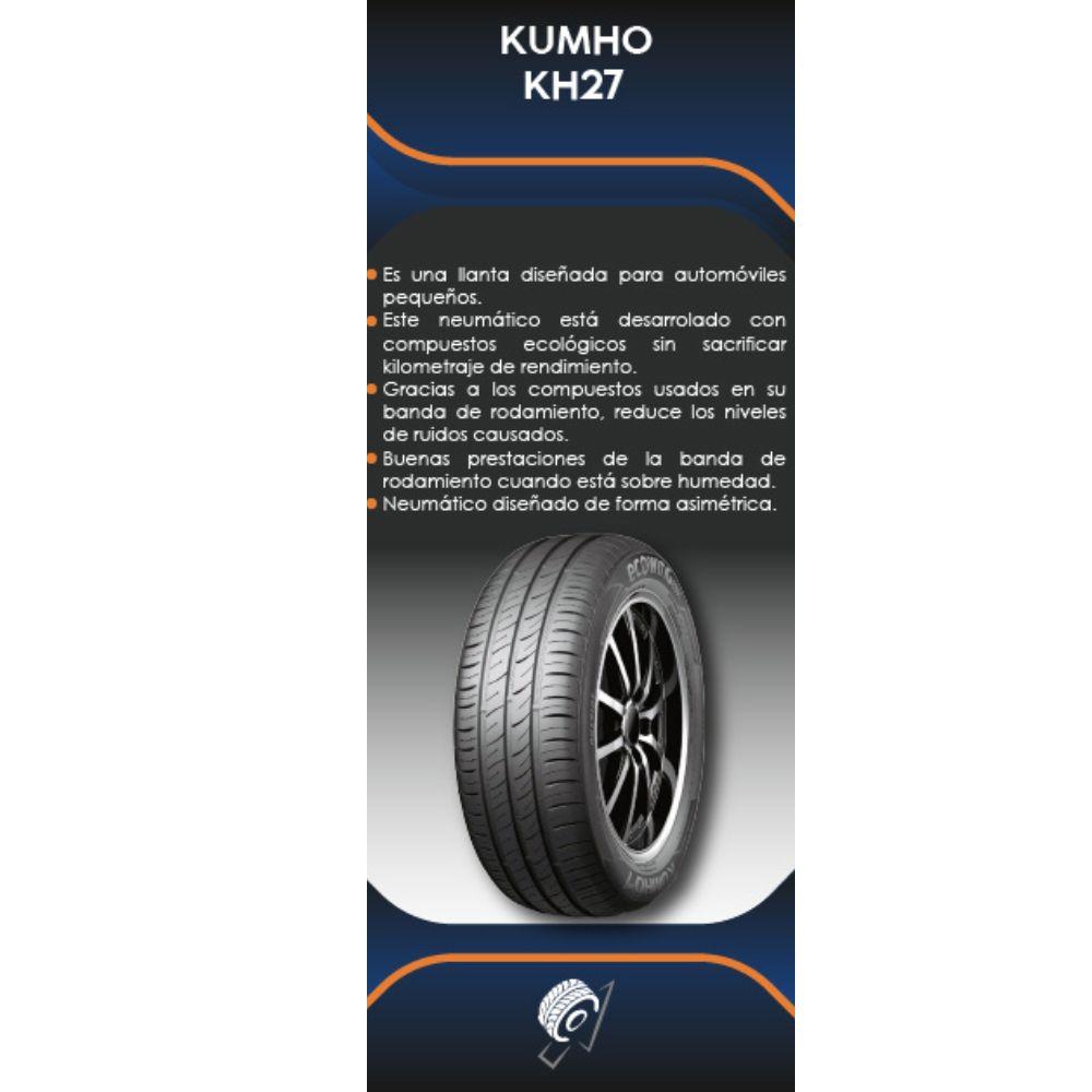 Especificaciones técnicas de LLANTA KUMHO TYRES KH27 195/55R15 PARA AUTOMÓVILES Ruedallantas Ecuador