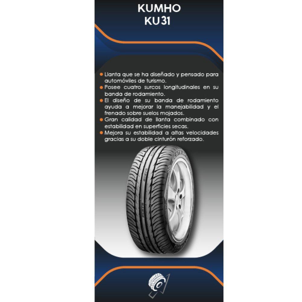 Especificaciones técnicas de LLANTA KUMHO TYRES KU31 205/50ZR17 PARA AUTOMÓVILES Ruedallantas Ecuador