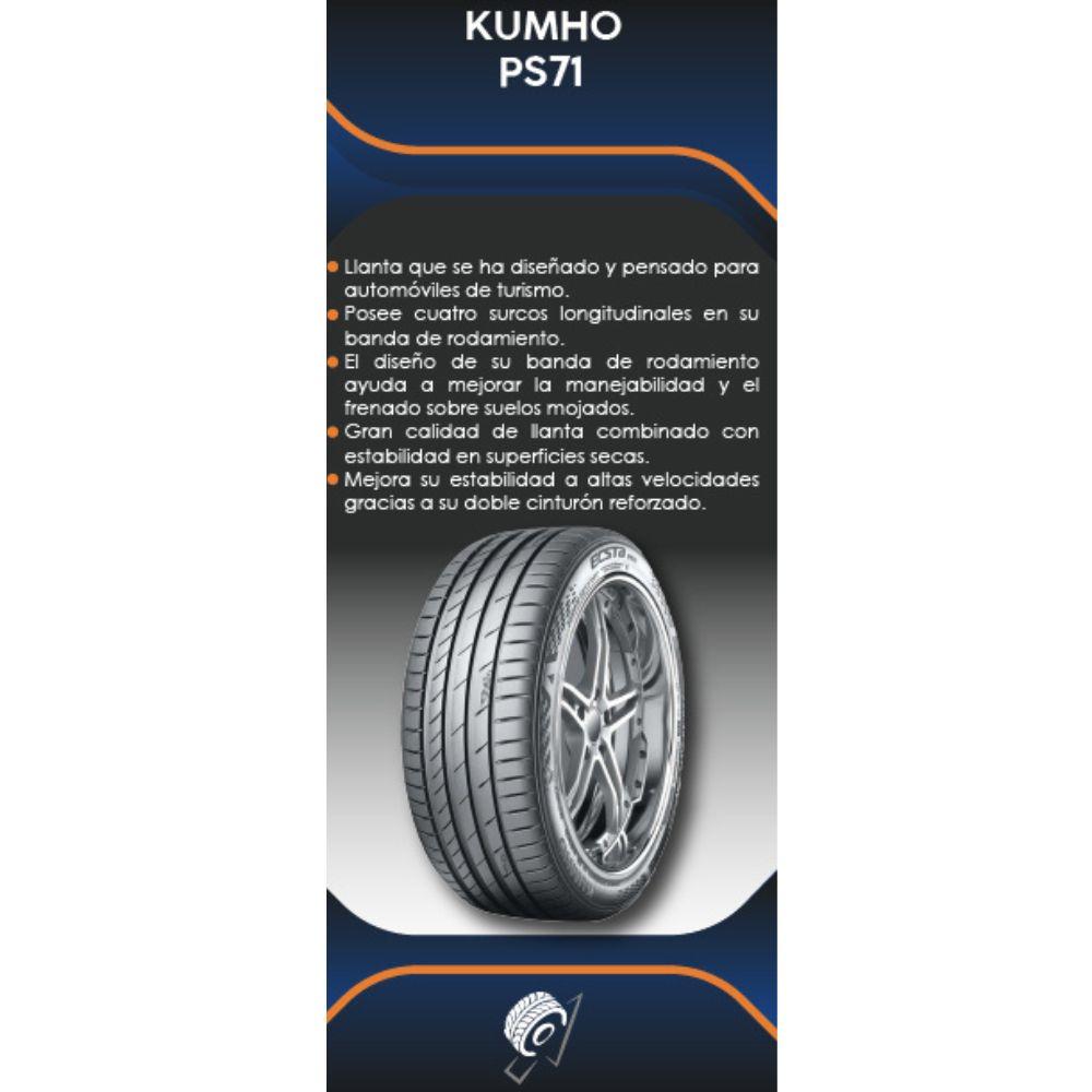 Especificaciones técnicas de LLANTA KUMHO TYRES PS71 225/45ZR19 PARA SUVS Ruedallantas Ecuador