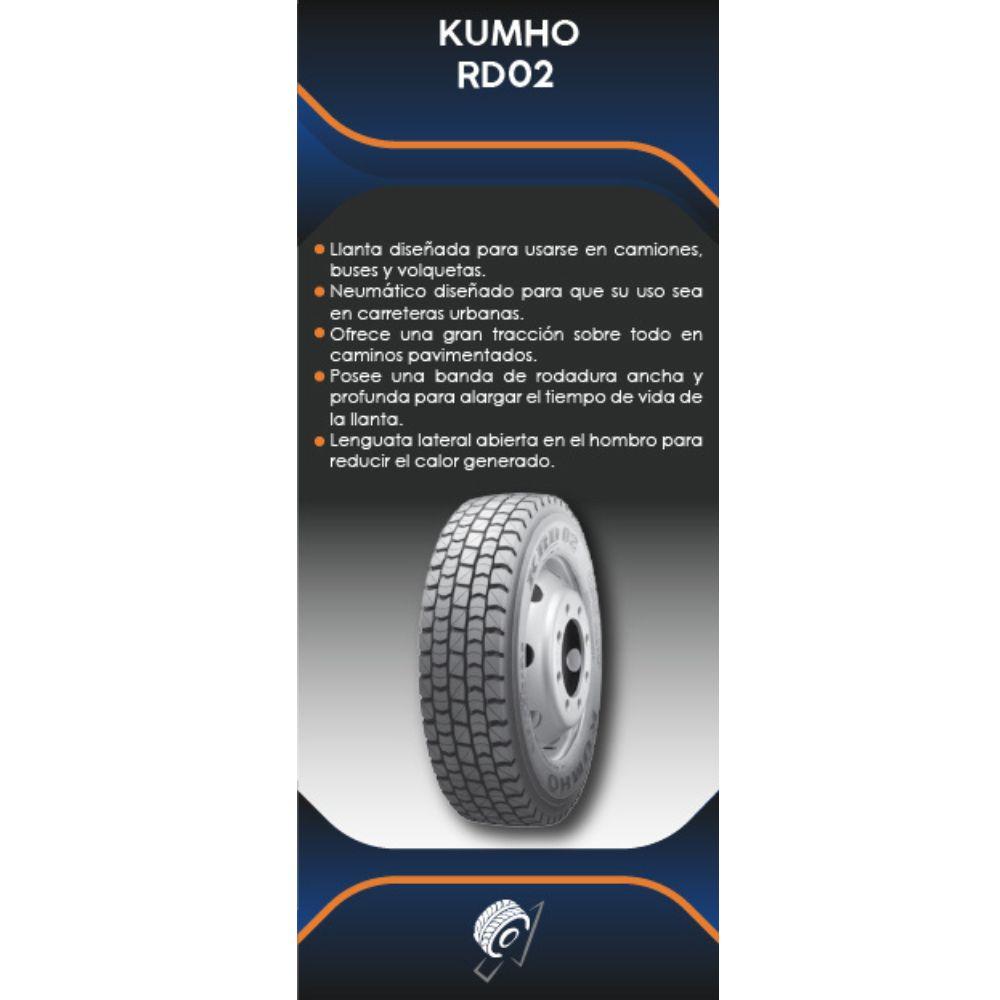 Especificaciones técnicas de LLANTA KUMHO TYRES RD02 9.5R17.5 PARA CAMIONES Ruedallantas Ecuador
