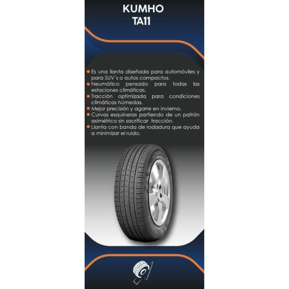 Especificaciones técnicas de LLANTA KUMHO TYRES TA11 235/65R17 PARA SUVS Ruedallantas Ecuador