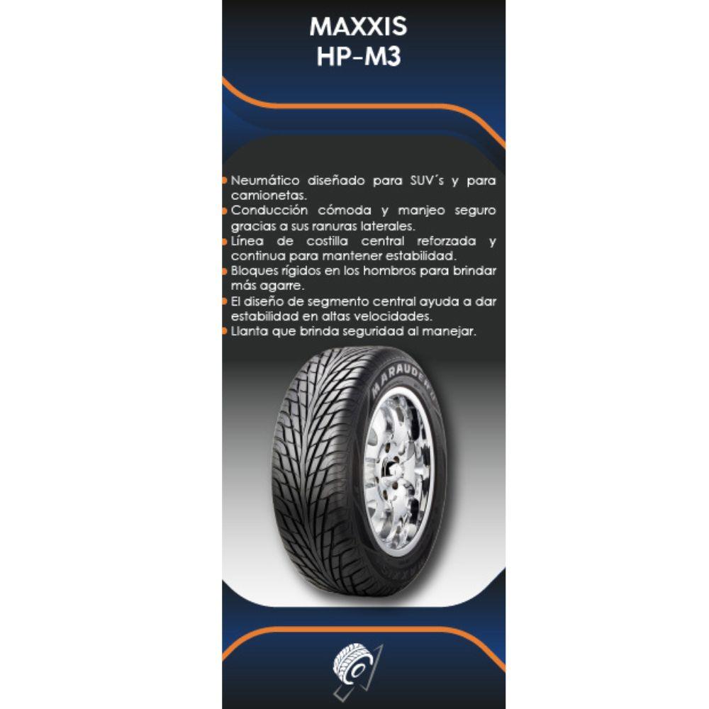Especificaciones técnicas de LLANTA MAXXIS HPM3 235/55R20 PARA SUVS Ruedallantas Ecuador