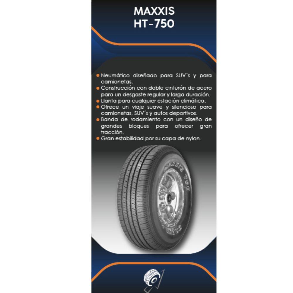 Especificaciones técnicas de LLANTA MAXXIS HT750 P225/65R17 PARA SUVS Ruedallantas Ecuador