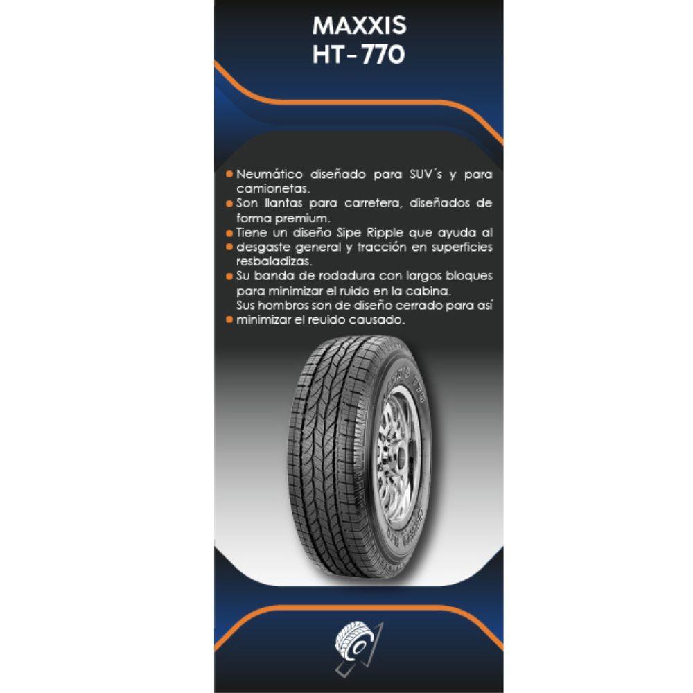 Especificaciones técnicas de LLANTA MAXXIS HT770 235/60R14 OWL PARA CAMIONETAS Ruedallantas Ecuador