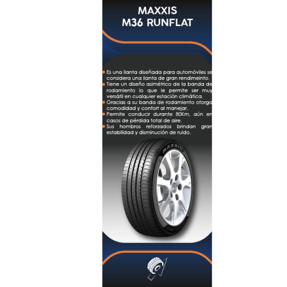 Especificaciones técnicas de LLANTA MAXXIS M36 RUNFLAT 205/55ZR16 PARA AUTOMÓVILES Ruedallantas Ecuador