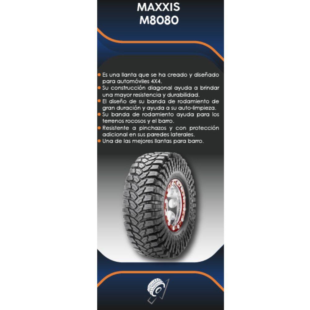 Especificaciones técnicas de LLANTA MAXXIS M8080 31X11.50-16 PARA CAMIONETAS TODO TERRENO Ruedallantas Ecuador