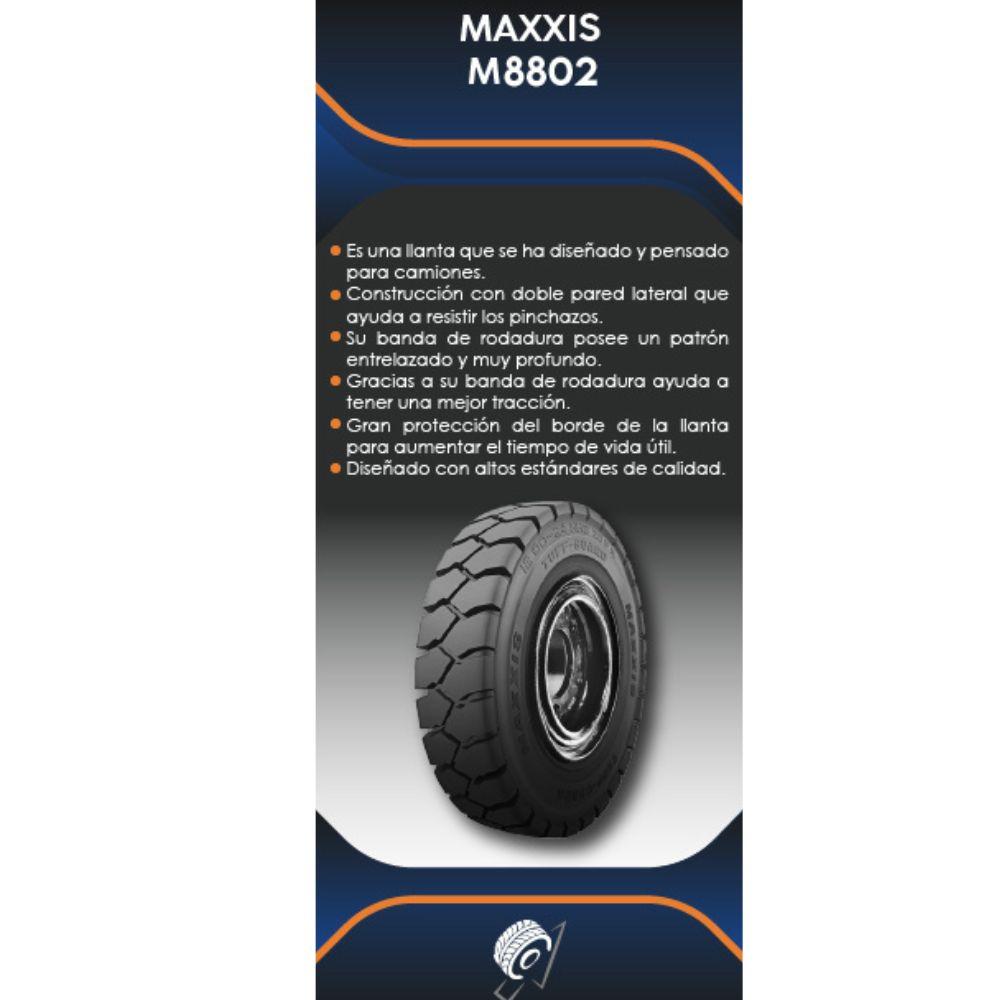 Especificaciones técnicas de LLANTA MAXXIS M8802 6.50-10 10PR SOLA PARA MONTACARGAS Ruedallantas Ecuador