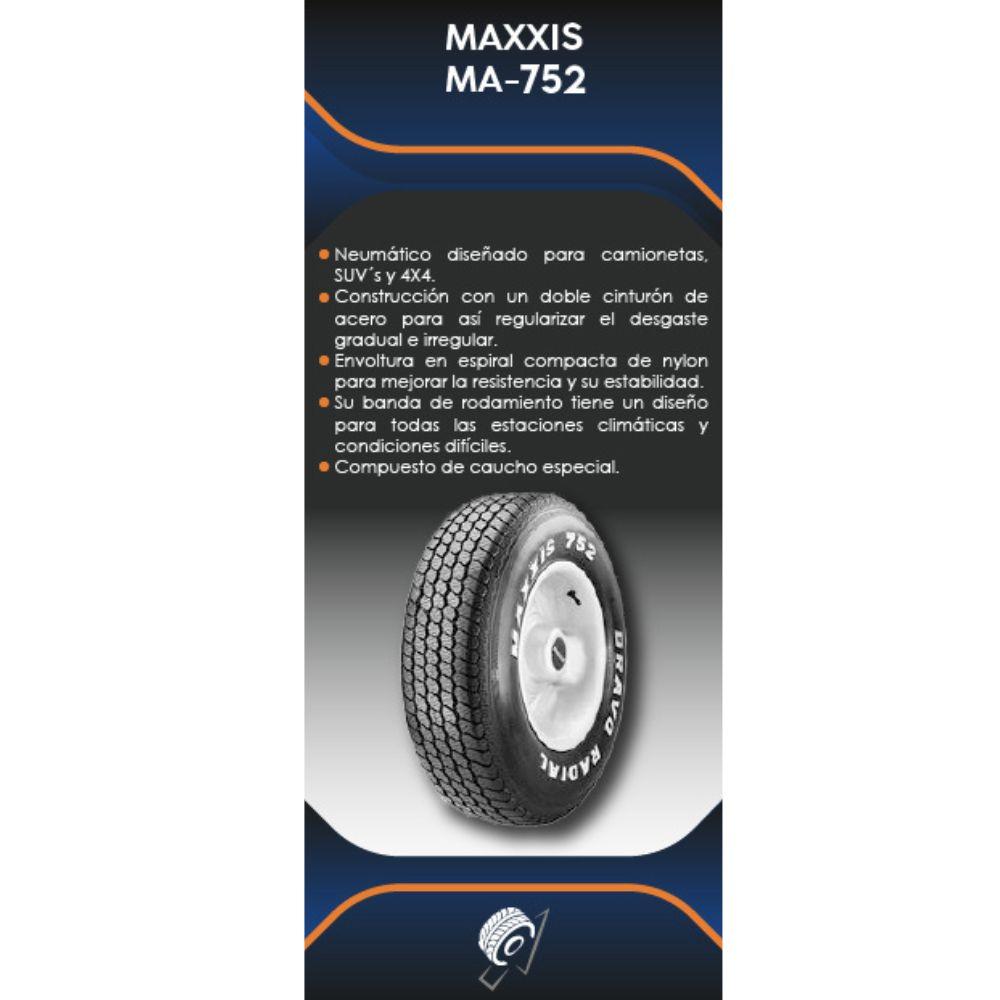 Especificaciones técnicas de LLANTA MAXXIS MA752 215/75R14 PARA CAMIONETAS Ruedallantas Ecuador