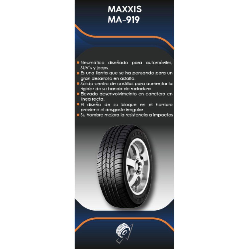 Especificaciones técnicas de LLANTA MAXXIS MA919 175/70R12 RWL PARA AUTOMÓVILES Ruedallantas Ecuador