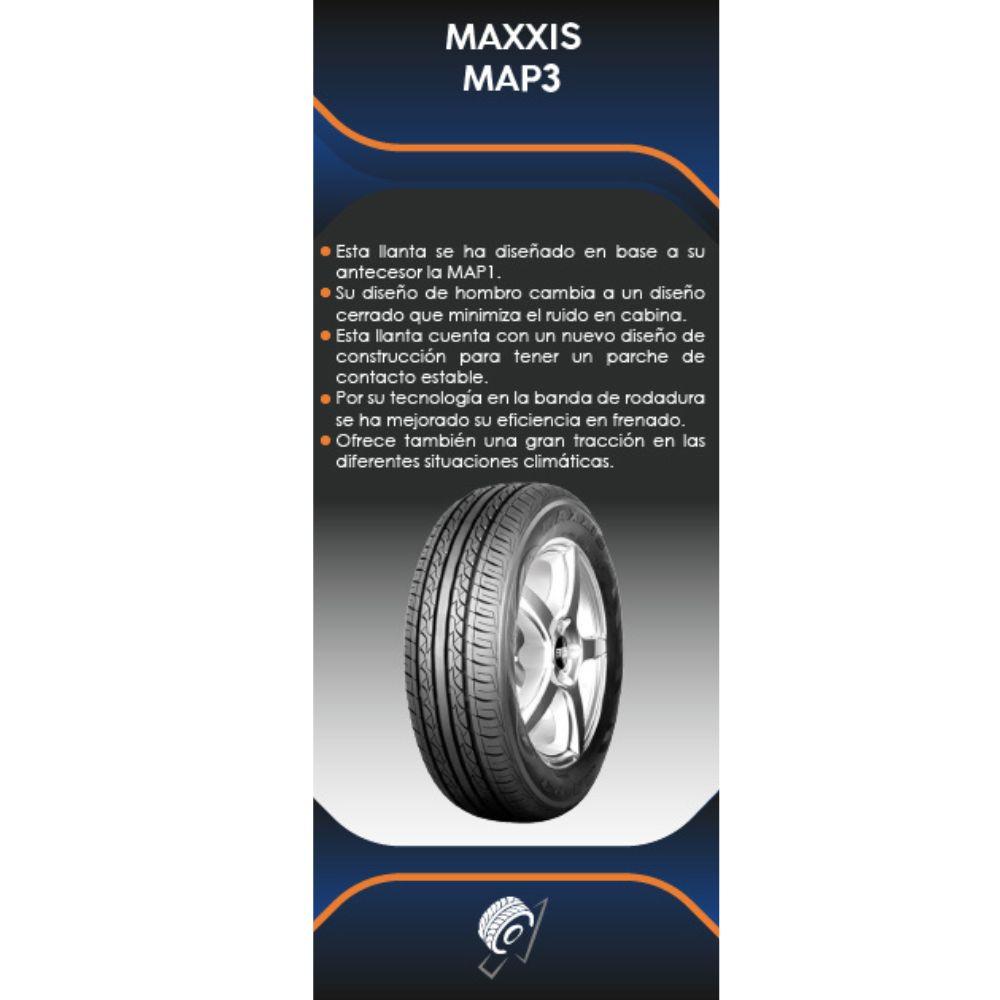 Especificaciones técnicas de LLANTA MAXXIS MAP3 185/60R13 PARA AUTOMÓVILES Ruedallantas Ecuador