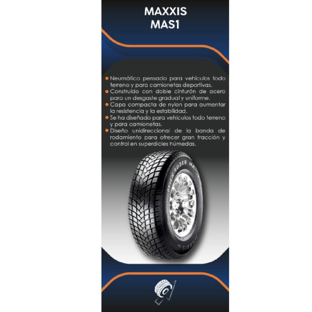Especificaciones técnicas de LLANTA MAXXIS MAS1 P235/65R17 PARA SUVS Ruedallantas Ecuador