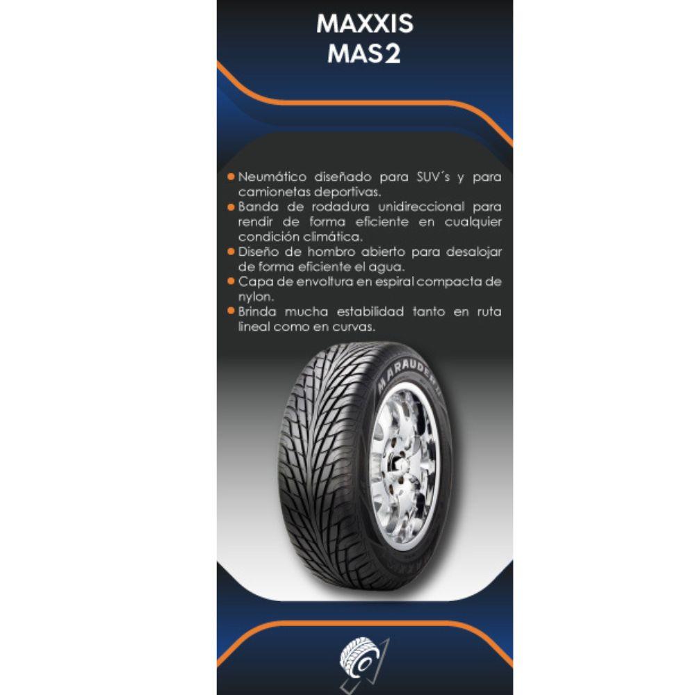 Especificaciones técnicas de LLANTA MAXXIS MAS2 235/55R18 PARA SUVS Ruedallantas Ecuador